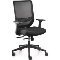 TREND OFFICE Bürodrehstuhl Mesh, schwarz 410-520 mm, Armlehnen, breiten- und höhenverstellbar, mit Synchrontechnik von Jungheinrich PROFISHOP