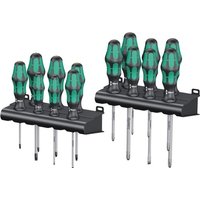Schraubendrehersatz 16tlg. Schlitz/PH/PZD/TX Kraftformheft m. Wandhalterung von Wera