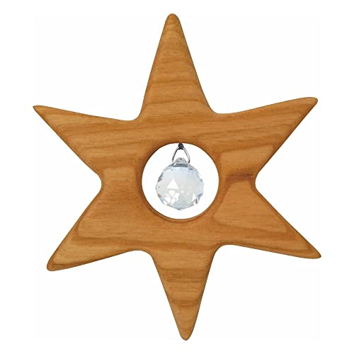 Fensterdeko Kleiner Stern mit 15 mm Kristallkugel von mitienda mit Liebe gemacht