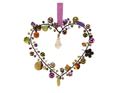 mitienda mit Liebe gemacht Fensterdeko Perlenkranz 10cm, Fensterschmuck violett hängend, Kranz aus bunten Perlen von mitienda mit Liebe gemacht
