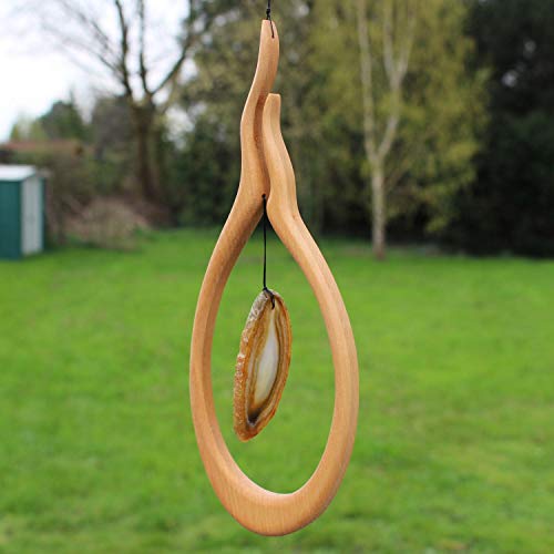 Fensterdeko aus Holz Feuer mit Achat Stein Natur, Heilstein, Fensterdekoration hängend Fensterdeko aus Holz Feuer mit Achat Stein Natur, Heilstein, Fensterdekoration hängend von mitienda mit Liebe gemacht
