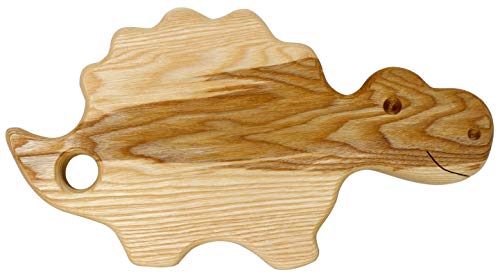 Frühstücksbrettchen aus Holz mit Tiermotiv Dino inkl. Eierhalter, Geschenk für Kinder von mitienda mit Liebe gemacht