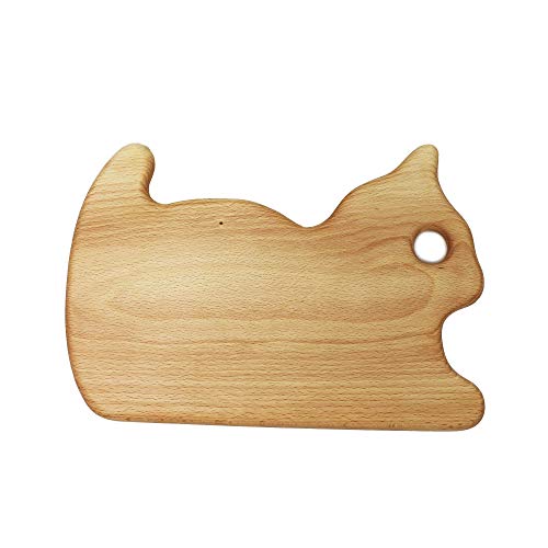Frühstücksbrettchen aus Holz mit Tiermotiv Katze inkl. Eierhalter, Geschenk für Kinder von mitienda mit Liebe gemacht
