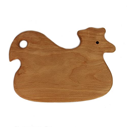 Frühstücksbrettchen aus Holz mit Tiermotiv Huhn inkl. Eierhalter, Schneidebrett für Kinder von mitienda mit Liebe gemacht