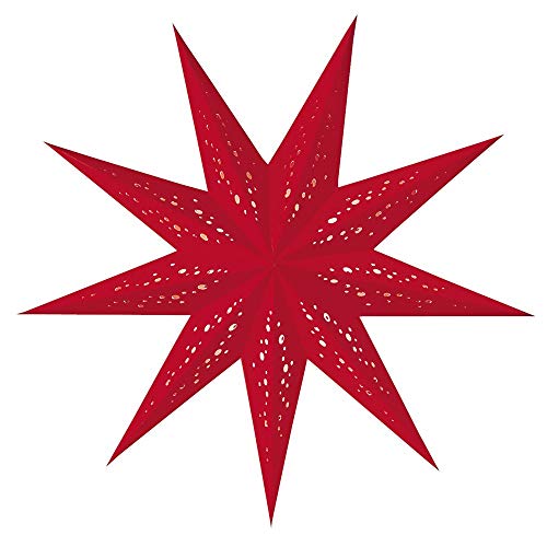 Papierstern rot mit 9 Zacken zum Aufhängen und Beleuchten Ø45cm Baby Rosso Weihnachtsstern von mitienda mit Liebe gemacht