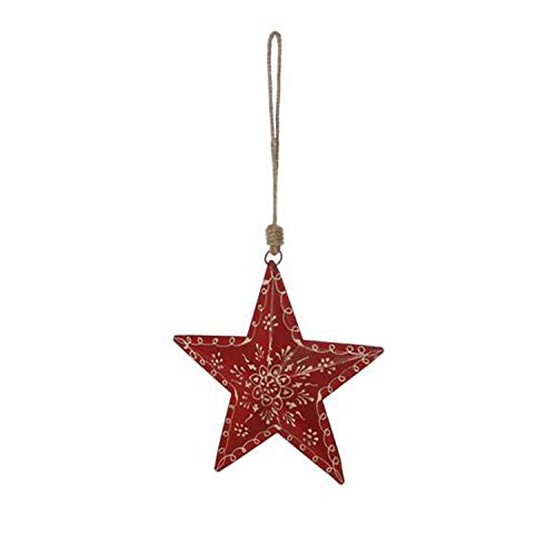 Sternhänger mit Muster - Weihnachtsdeko 27cm, Dekostern in rot zum Aufhängen aus Blech Sternhänger mit Muster - Weihnachtsdeko 27cm, Dekostern in rot zum Aufhängen aus Blech von mitienda mit Liebe gemacht