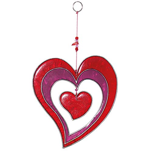 mitienda mit Liebe gemacht Fensterdeko Herz - Geschenk für Mama, Fensterschmuck Herzschmuck aus Resin, Suncatcher in Herzform, Geschenkidee von mitienda mit Liebe gemacht