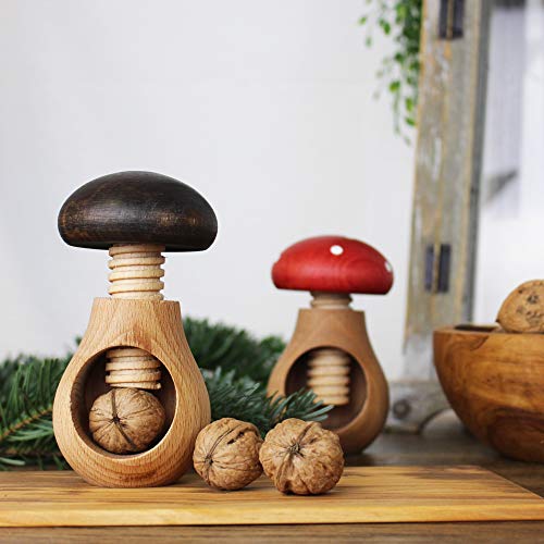 mitienda mit Liebe gemacht Nussknacker Pilz braun, hochwertiger Knacker für Nüsse in Pilzform von mitienda mit Liebe gemacht