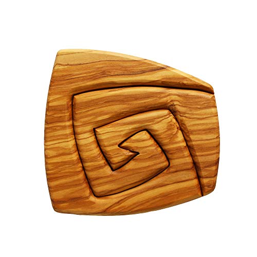 mitienda mit Liebe gemacht Topfuntersetzer aus Holz 2-teilig, Spiralform eckig, Handmade, Unterstetzer, Küchenutensil von mitienda mit Liebe gemacht