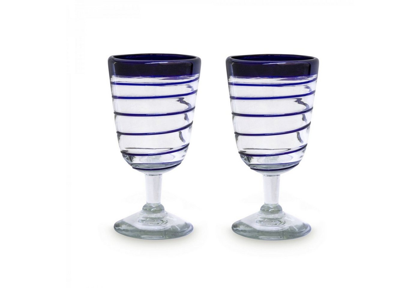 mitienda Cocktailglas Cocktailgläser 2er Set blaue spirale von mitienda