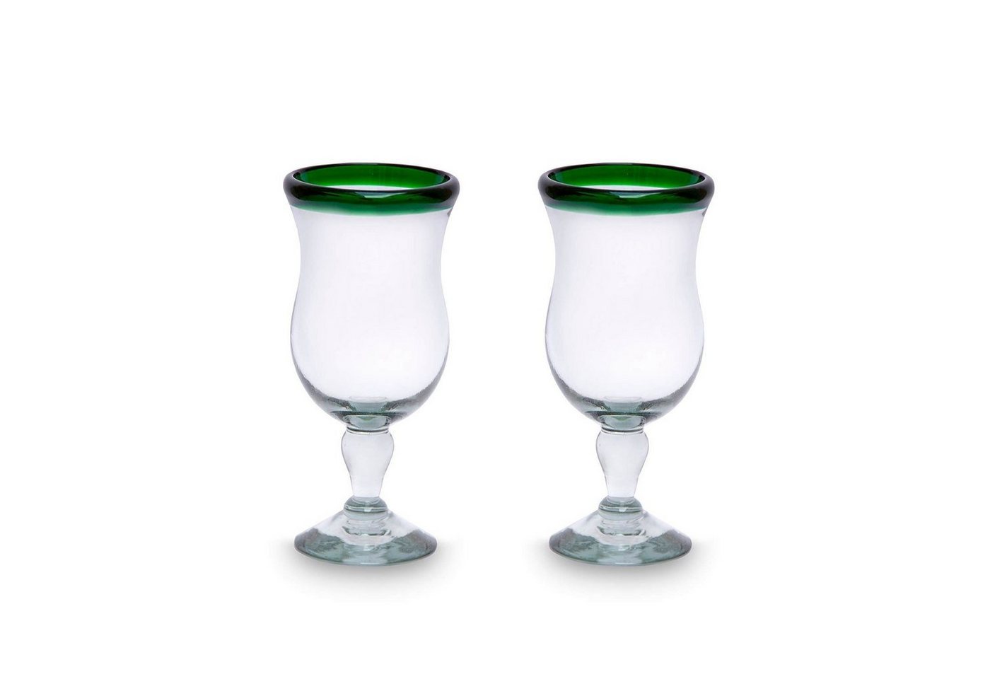 mitienda Cocktailglas Cocktailgläser 2er Set grün, geschwungen von mitienda