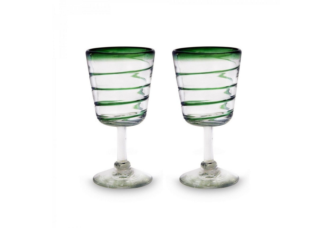 mitienda Cocktailglas Cocktailgläser 2er Set grüne spirale von mitienda