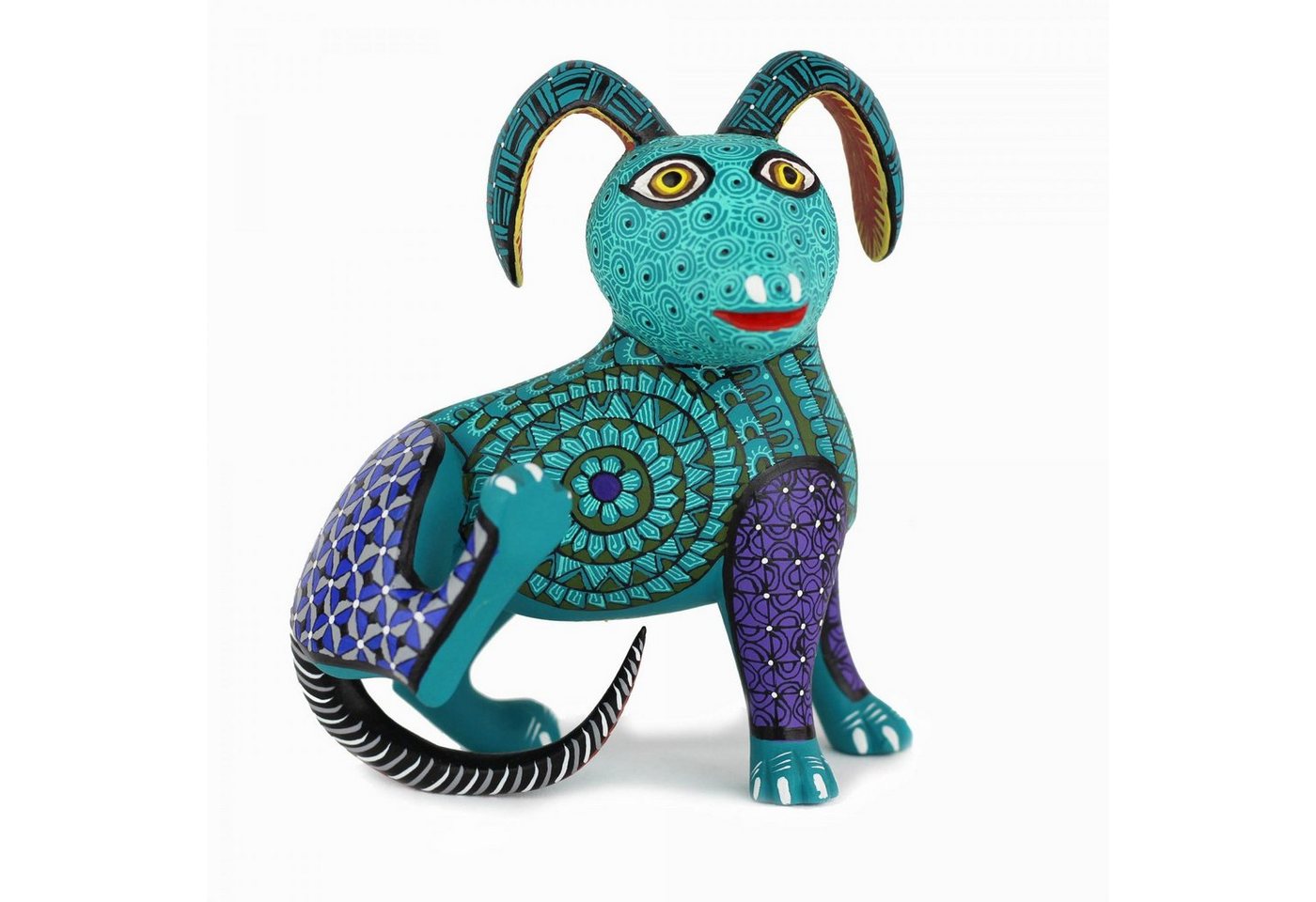 mitienda Dekoobjekt Alebrije aus Holz Hund Türkis von mitienda