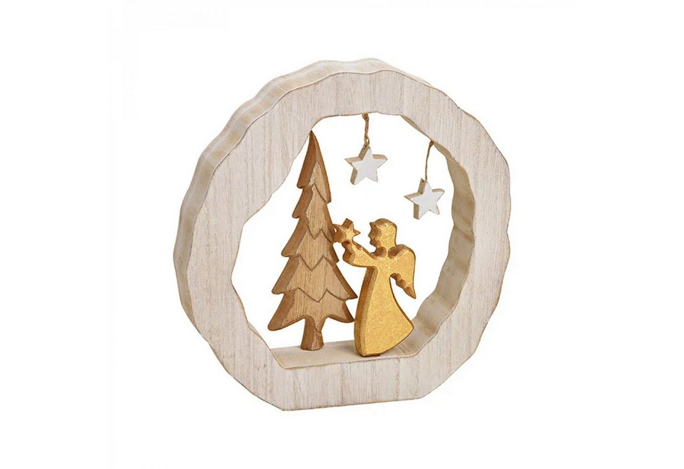mitienda Dekoobjekt Goldener Engel & Baum in handgemachtem Holzrahmen mitienda Dekoobjekt Goldener Engel & Baum in handgemachtem Holzrahmen von mitienda