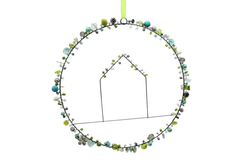 mitienda Fensterdekoration Fensterdeko Perlenkranz 20cm, Draht-Haus, grün mitienda Fensterdekoration Fensterdeko Perlenkranz 20cm, Draht-Haus, grün von mitienda