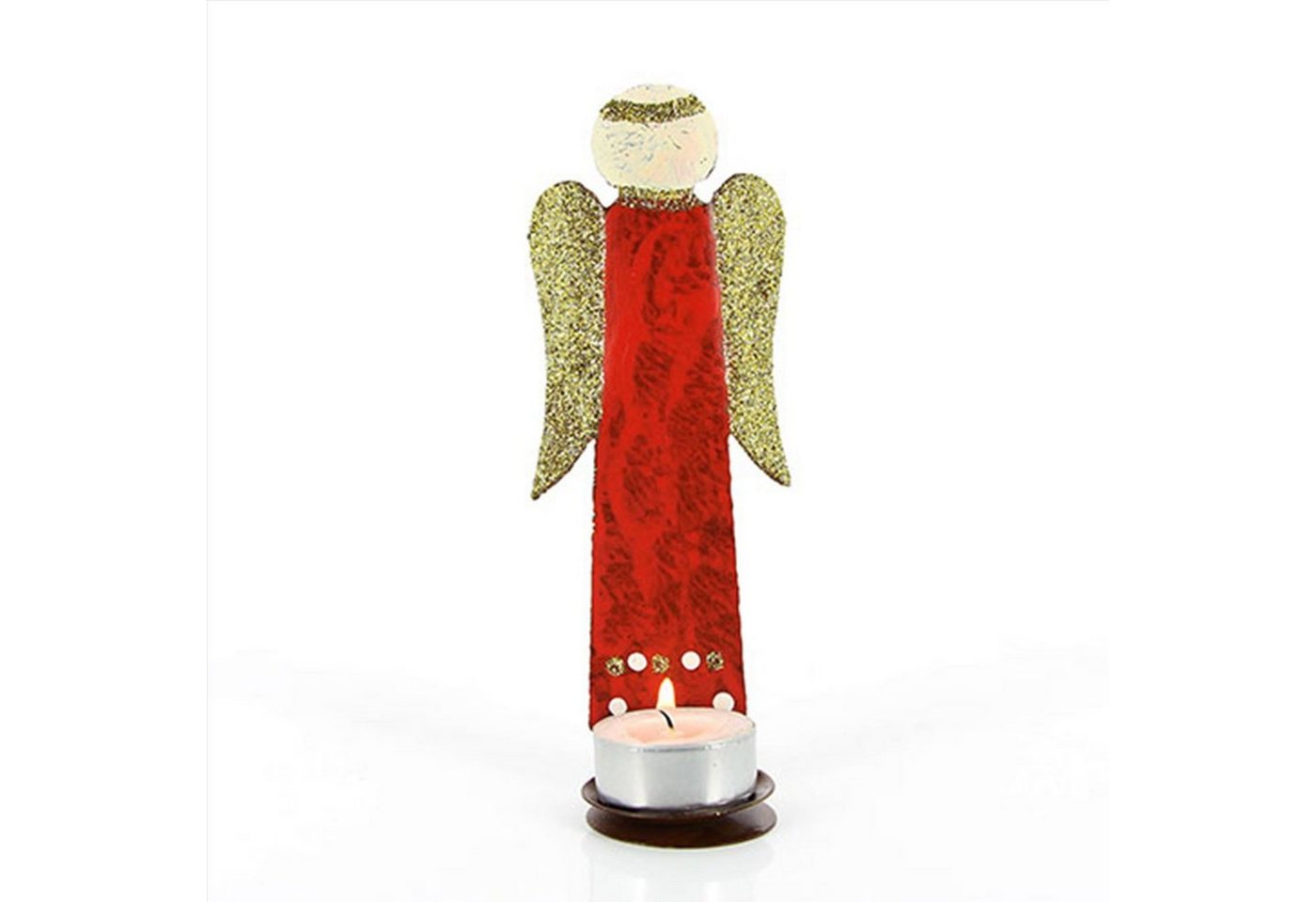 mitienda Teelichthalter Teelichthalter Engel rot, Weihnachtsdeko von mitienda