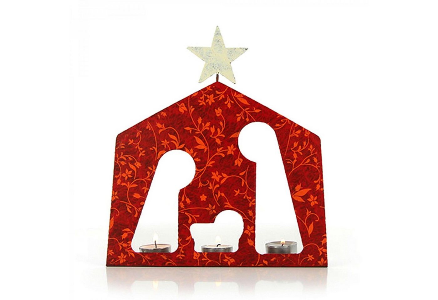 mitienda Teelichthalter Teelichthalter Krippe, Weihnachtsdeko von mitienda