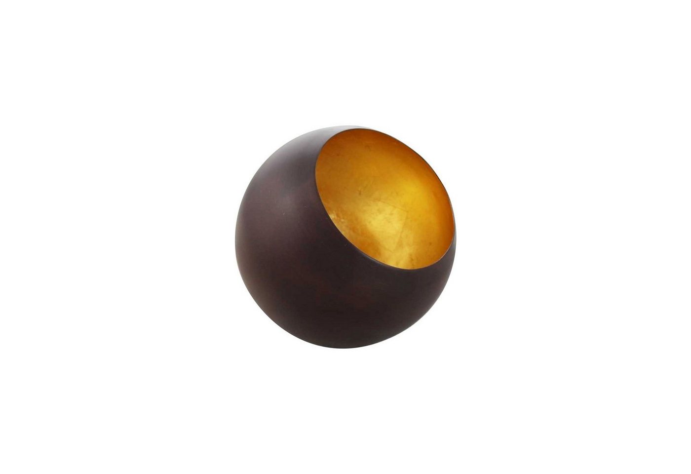 mitienda Teelichthalter Teelichthalter Kugel, Globe bronze/goldfarben 9cm von mitienda