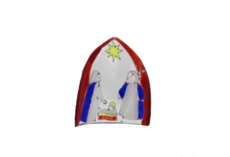 mitienda Teelichthalter Windlicht Krippe aus Glas, Weihnachtsdeko von mitienda