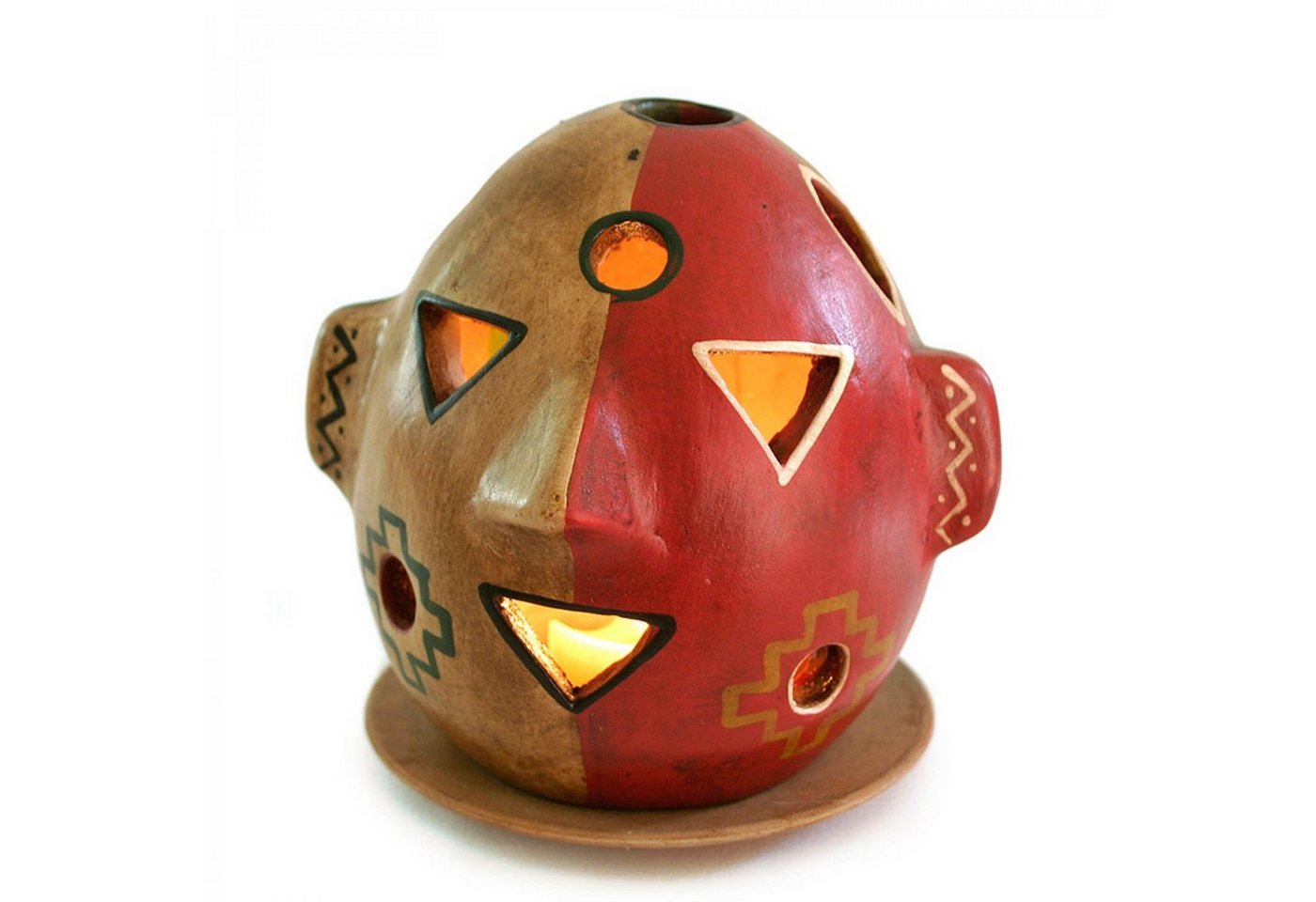 mitienda Windlicht Windlicht aus Keramik 'Maske' von mitienda