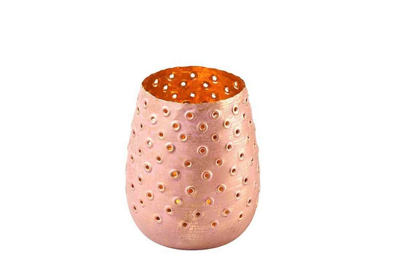 mitienda Windlicht Windlicht mit Lochmuster rosa, gold von mitienda