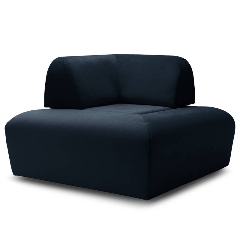 home24 Eck-Rückenlehne Miu Magic Blau Samt Sadia 41 x 33 x 41cm Modern von home24