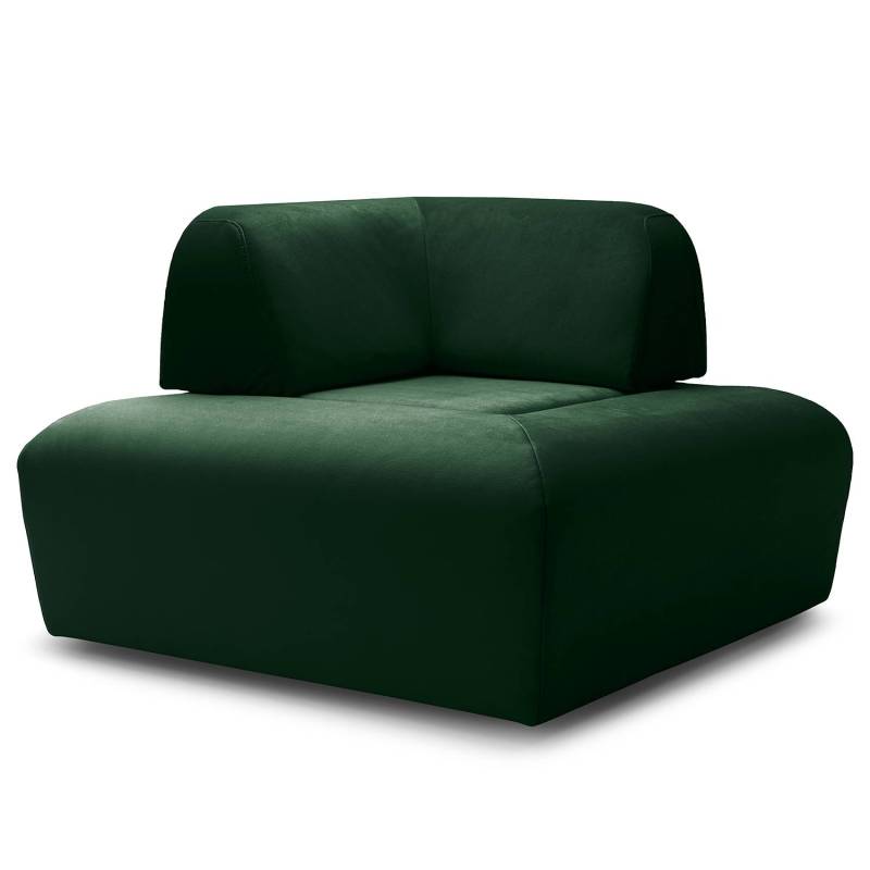 home24 Eck-Rückenlehne Miu Magic Grün Samt Sadia 41 x 33 x 41cm Modern von home24