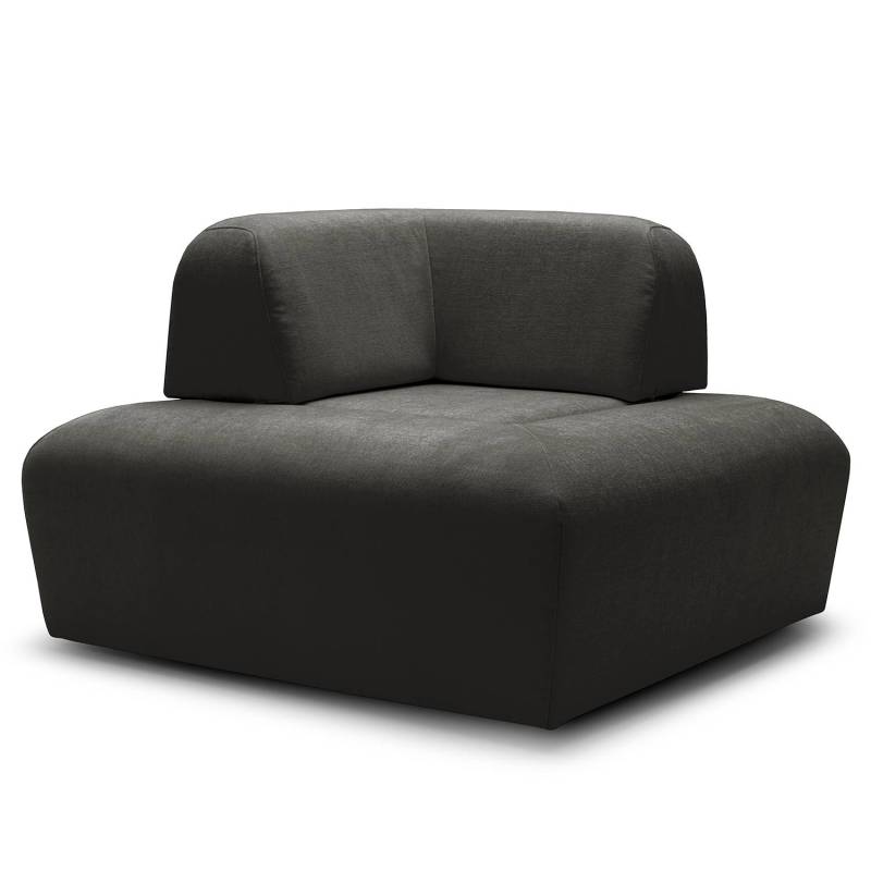 home24 Eck-Rückenlehne Miu Magic Grau Webstoff Concha 41 x 33 x 41cm Modern von home24