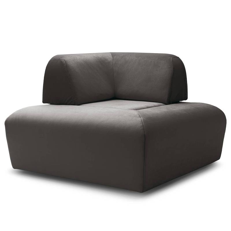 home24 Eck-Rückenlehne Miu Magic Grau Samt Sadia 41 x 33 x 41cm Modern von home24