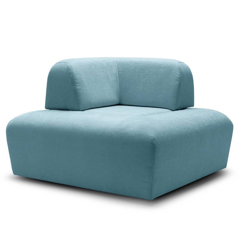 home24 Eck-Rückenlehne Miu Magic Blau Webstoff Concha 41 x 33 x 41cm Modern von home24