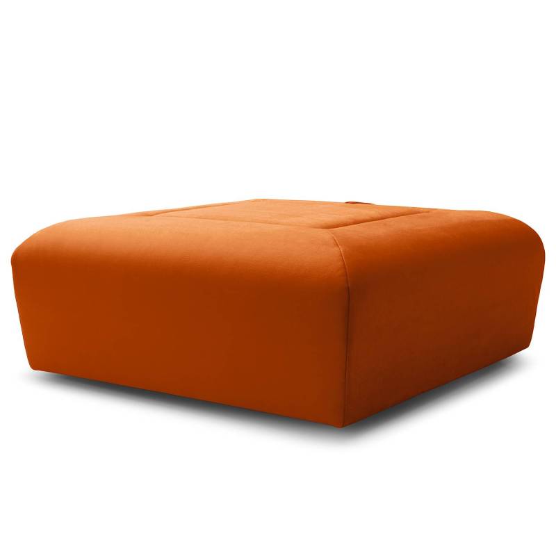 home24 Hocker Miu Magic mit Eck-Rückenlehne 102 x 75 x 102cm Orange Samt Sadia: Orange von home24