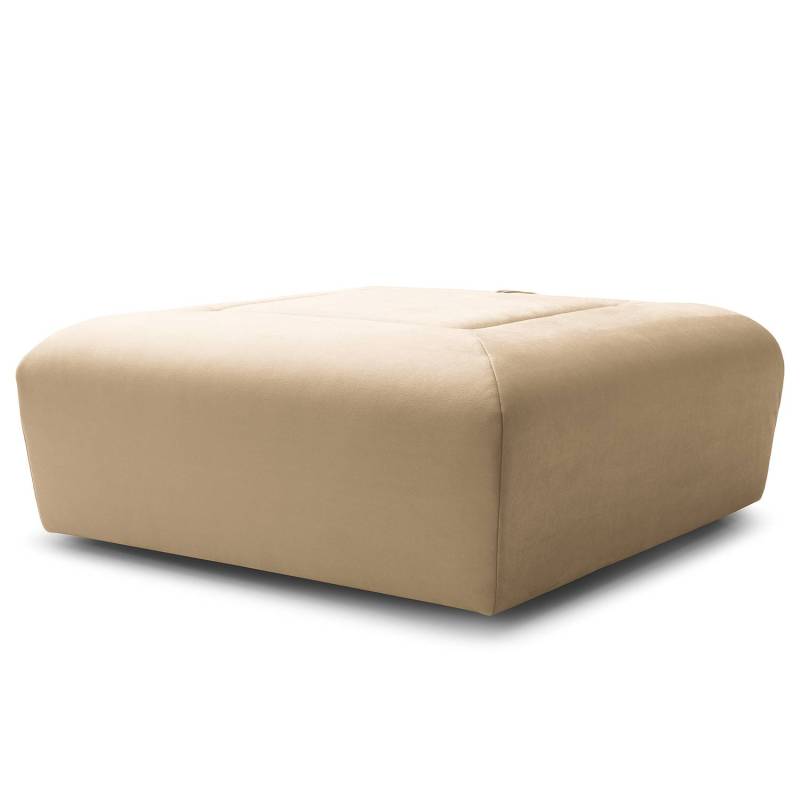 home24 Hocker Miu Magic mit Rückenlehne L 102 x 75 x 102cm Beige Samt Sadia: Beige von home24