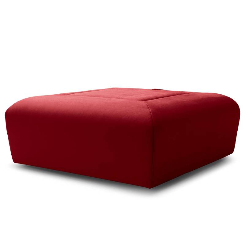 home24 Hocker Miu Magic mit Rückenlehne L 102 x 75 x 102cm Rot Samt Sadia: Weinrot von home24
