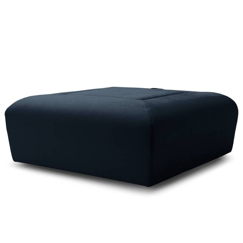home24 Hocker Miu Magic mit Rückenlehne L 102 x 75 x 102cm Blau Samt Sadia: Dunkelblau von home24