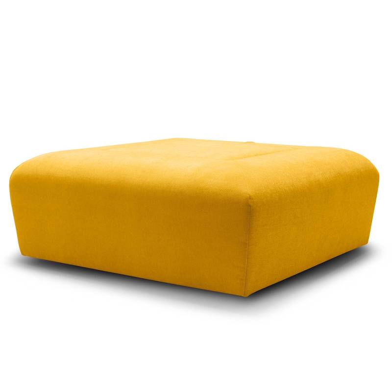 home24 Hocker Miu Magic mit Rückenlehne L 102 x 75 x 102cm Gelb Webstoff Concha: Maisgelb von home24
