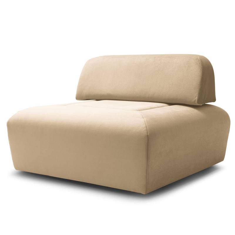 home24 Rückenlehne Miu Magic L Beige Samt Sadia 93 x 33 x 30cm Modern von home24