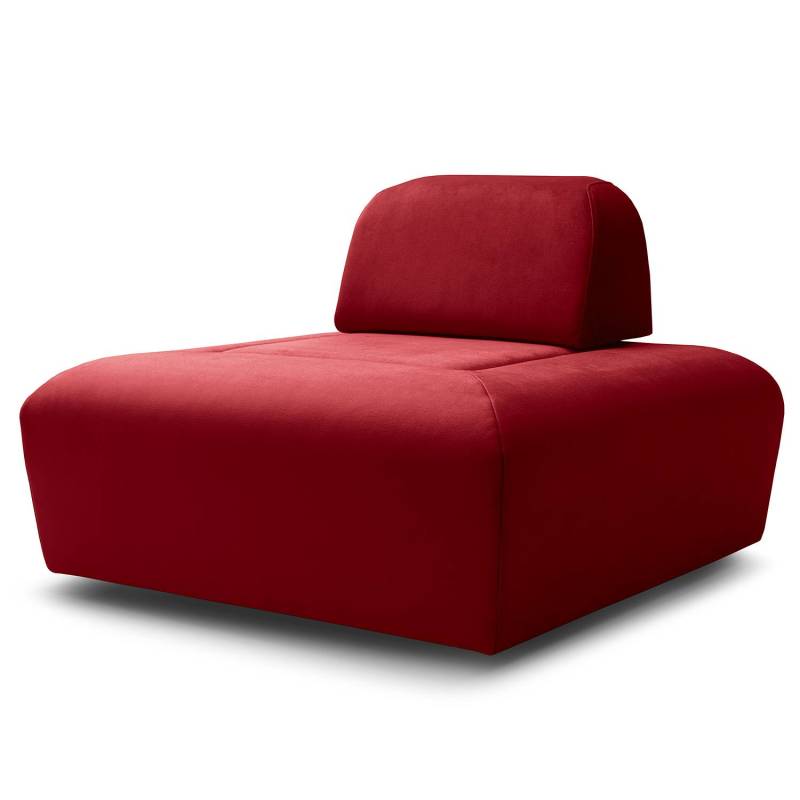 home24 Rückenlehne Miu Magic S Rot Samt Sadia 56 x 33 x 30cm Modern von home24