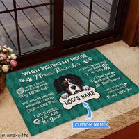 Berner Sennenhund Teppich, Fußmatte, Besuch Meiner Hausmatte, Perfektes Geschenk Für Hundeliebhaber, Hundeteppich, Fußmatte Wohnkultur von miumaxgifts