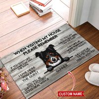Border Collie Fußmatte, Teppich, Matte, Lustige Hunde Perfektes Geschenk Für Hundeliebhaber, Hundematte, Housewarming von miumaxgifts