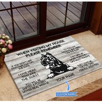 Cane Corso Teppich, Fußmatte, Besuch Mein Haus Perfektes Geschenk Für Hundeliebhaber, Hunde Fußmatte Wohnkultur, Lustige Hundematte von miumaxgifts