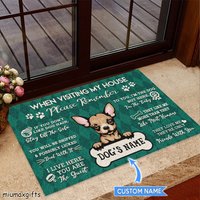 Chihuahua-Teppich, Chihuahua-Fußmatte, Chihuahua-Matte, Besuchen Meiner Hausmatte, Perfektes Geschenk Für Hundeliebhaber, Hundeteppich, Fußmatte von miumaxgifts