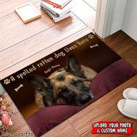 Deutscher Schäferhund Fußmatte, Verwöhnter Rotten Hund Teppich, Benutzerdefinierte Hundematte, Hundeteppich, Foto Housewarming Geschenke von miumaxgifts