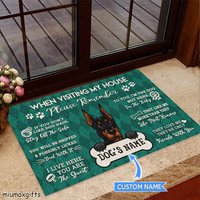 Dobermann Teppich, Fußmatte, Matte, Besuch Meiner Hausmatte, Perfektes Geschenk Für Hundeliebhaber, Hundeteppich, Fußmatte Zuhause von miumaxgifts