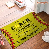 Geschenk Für Softball-Trainer Personalisierte Fußmatte, Softball Teppich, Perfektes Spieler, Innendekoration, Teppich von miumaxgifts