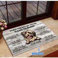 Havaneser Fußmatte, Matte, Teppich, Besuch Meiner Hausmatte, Perfektes Geschenk Für Hundeliebhaber, Hundefußmatte, Wohnkultur, Lustiger Hundeteppich von miumaxgifts
