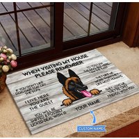 Malinois Fußmatte, Matte, Belgien Malinoi Teppich, Besuch Meiner Hausmatte, Perfektes Geschenk Für Hundeliebhaber, Lustige Hundefußmatte von miumaxgifts