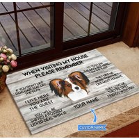 Papillon Teppich, Fußmatte, Matte, Besuch Meiner Hausmatte, Perfektes Geschenk Für Hundeliebhaber, Hund Wohnkultur, Lustige Fußmatte von miumaxgifts
