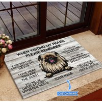 Pekinese Fußmatte, Matte, Teppich, Besuch Meiner Hausmatte, Perfektes Geschenk Für Hundeliebhaber, Hundefußmatte, Wohnkultur, Lustige Hundematte von miumaxgifts