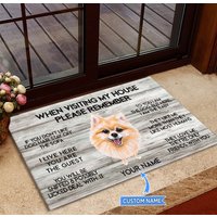 Pommern Fußmatte, Teppich, Matte, Besuch Mein Haus Perfektes Geschenk Für Liebhaber, Hund Wohnkultur von miumaxgifts