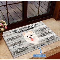 Pommern Teppich, Matte, Schöne Fußmatte, Besuch in Meinem Haus Perfektes Geschenk Für Liebhaber, Hundematte, Wohnkultur von miumaxgifts